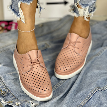 Pantofi Casual Dama Roz din Piele Naturala Mekona