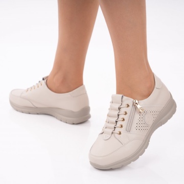 Pantofi Piele Naturala Elaris Beige