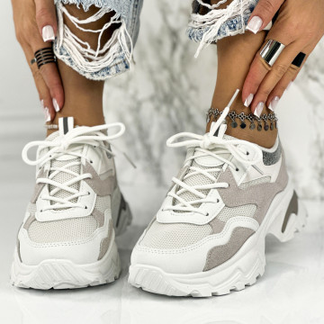 Pantofi Sport Dama Albi din Textil Coates