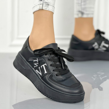 Pantofi Sport Dama Negri din Piele Ecologica Dapy