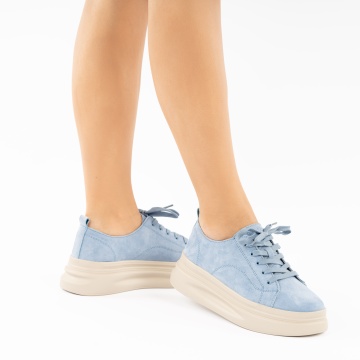 Pantofi Sport Piele Naturala Emely Blue