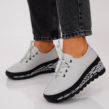 Pantofi Sport Piele Naturala Sarri Grey
