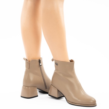 Botine Piele Naturala Ersan Beige