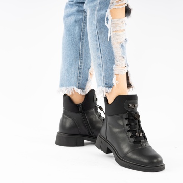 Ghete Piele Naturala Matora Black