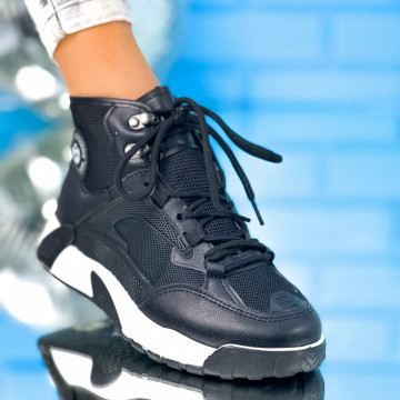 Ghete Sport Dama Negre din Piele Ecologica Ryko