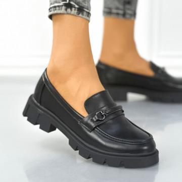 Pantofi Casual Dama Negri din Piele Ecologica Vetrice