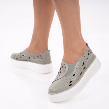 Pantofi Piele Naturala Azura Green