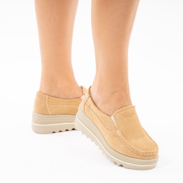 Pantofi Piele Naturala Setuba Beige