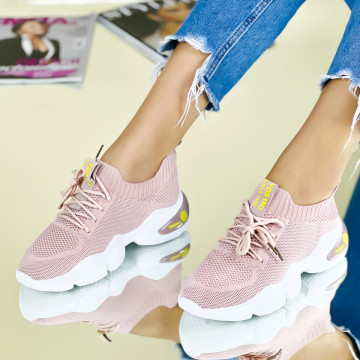 Pantofi Sport Dama Roz din Material Textil Selena