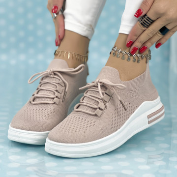 Pantofi Sport Dama Roz din Textil Pastely