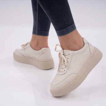 Pantofi Sport Piele Naturala Elvera Beige