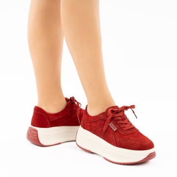 Pantofi Sport Piele Naturala Romey Red