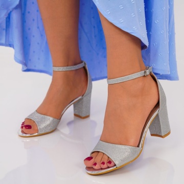 Sandale Cu Toc Gabon Silver