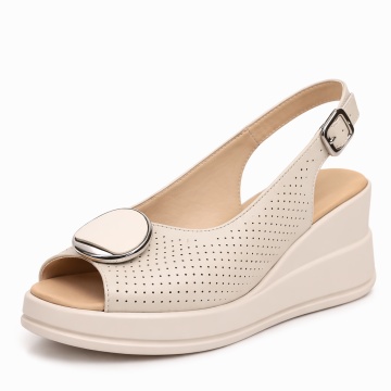 Sandale Piele Naturala Cecina Beige