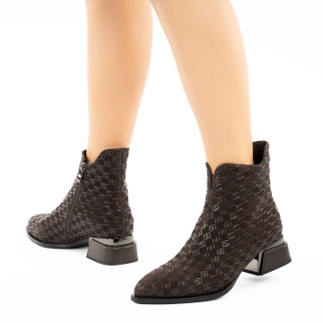 Botine Piele Naturala Brella Brown