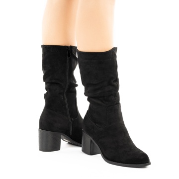 Cizme cu toc Elvia Black