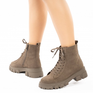 Ghete Piele Naturala Azlina Khaki