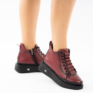 Ghete Piele Naturala Delebis Bordo