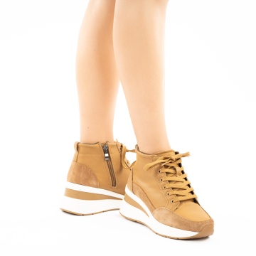 Ghete Piele Naturala Polina Brown