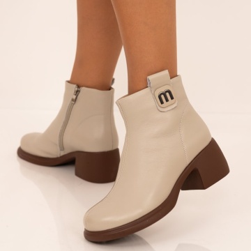 Ghete Piele Naturala Yasmin Beige