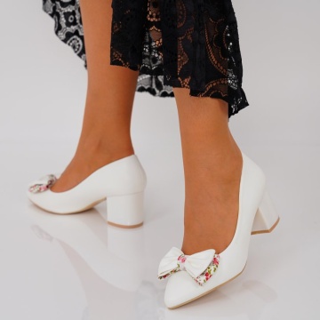 Pantofi Cu Toc Masera White