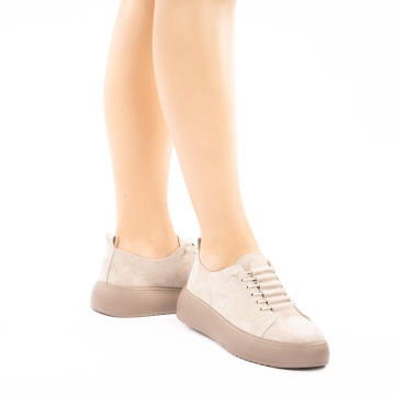Pantofi Piele Naturala Amalia Beige