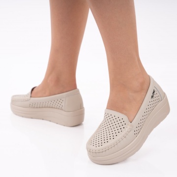 Pantofi Piele Naturala Thalia2 Beige