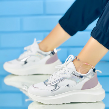 Pantofi Sport Dama Gri din Piele Ecologica Ferdol
