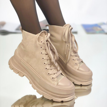 Pantofi Sport Dama Khaki din Piele Ecologica Ionis