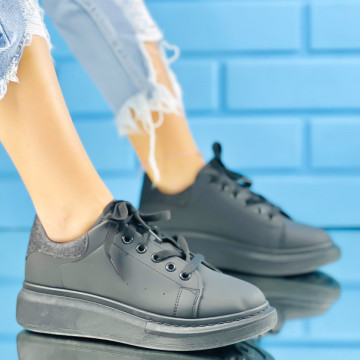 Pantofi Sport Dama Negri din Piele Ecologica Maribela