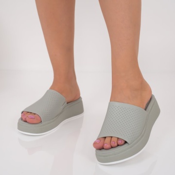 Papuci Piele Naturala Maroa Green