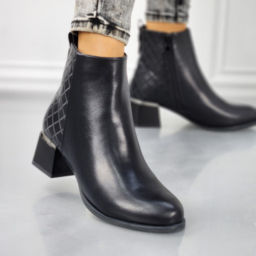 Botine Dama Imblanite Negre din Piele Ecologica Sumya
