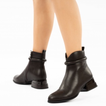 Botine Piele Naturala Karima Brown
