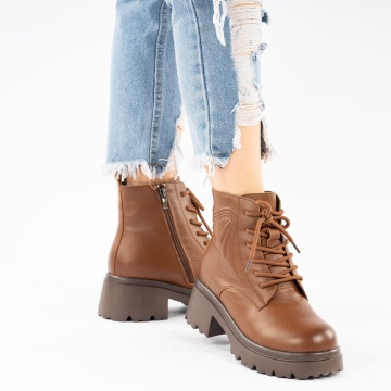 Ghete Piele Naturala Estepa Brown