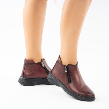 Ghete Piele Naturala Linza Bordo