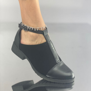 Pantofi Casual Dama Negri din Piele Ecologica Ramita