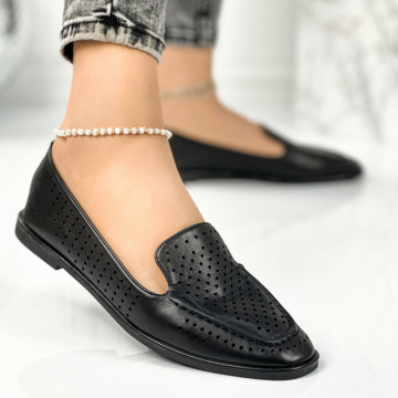 Pantofi Dama Casual Negri din Piele Ecologica Sabara