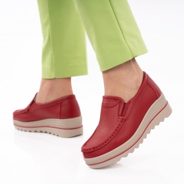Pantofi Piele Naturala Adriana3 Red
