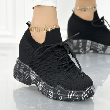 Pantofi Sport Dama Negri din Textil Ron