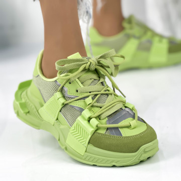 Pantofi Sport Dama Verzi din Piele Ecologica Dolceta