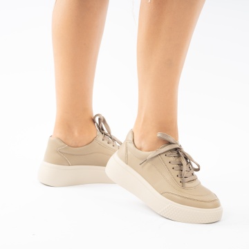 Pantofi Sport Piele Naturala Elvera Khaki