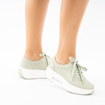 Pantofi Sport Piele Naturala Forli Green