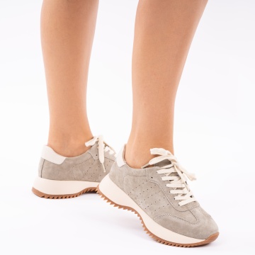 Pantofi Sport Piele Naturala Semara Grey