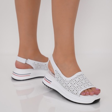 Sandale piele naturala Catania White