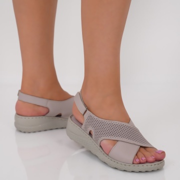 Sandale piele naturala Kiata Beige2