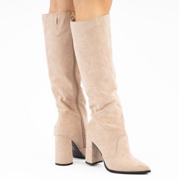 Cizme Cu Toc Fevas Beige