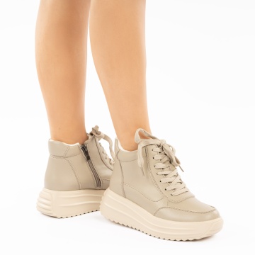 Ghete Piele Naturala Chevia Khaki