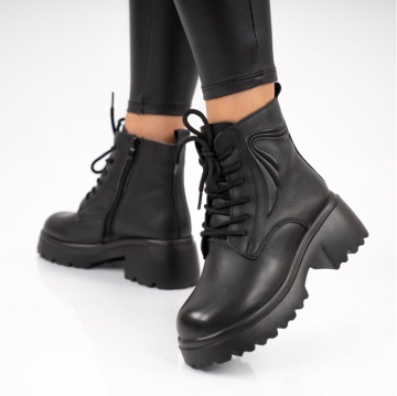 Ghete Piele Naturala Estepa Black