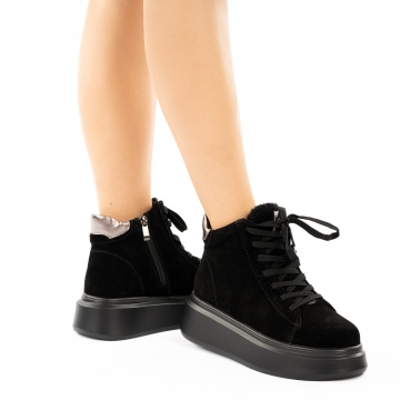 Ghete Piele Naturala Kimza Black