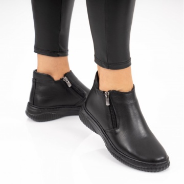 Ghete Piele Naturala Linza Black